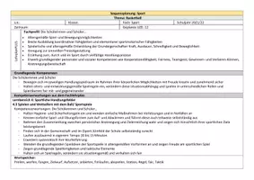 Vorschau - Lehrpläne/Lehrermaterial - Sequenzplanung/ Reihenplanung - Basketball (Klasse 3-4) - Seite 1