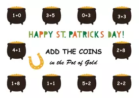 Aperçu - Cartes / Images - Pot of Gold Addition Practice for Saint Patrick's Day Math / Pot of Gold Addition Practice pour les mathématiques de la Saint-Patrick - Page 2
