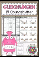 Vorschau - Arbeitsblätter - GLEICHUNGEN - 15 Übungsblätter - Deckblatt