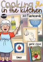 Aperçu - Cartes / Images - Cooking / Kitchen - 30 Flashcards for ESL Lessons - Page de couverture