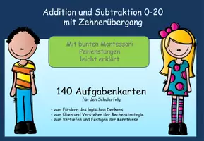 Vorschau - Arbeitsblätter - 140 Aufgabenkarten Addition und Subtraktion mit ZÜ 0-20 - Deckblatt