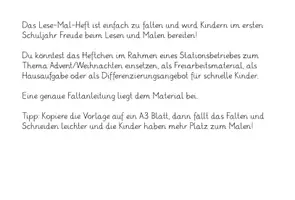Vorschau - Arbeitsblätter - Lese-Mal-Heft Advent/Weihnachten - Seite 3