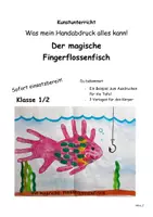 Vorschau - Mal- und Bastelvorlagen - Kunst: Der magische Fingerflossenfisch (Mein Handabdruck) - Deckblatt