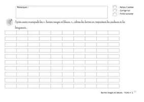 Aperçu - Feuilles d'exercices - MONTESSORI / Barres rouges et bleues : Livret d'exercices - Page 3
