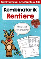 Vorschau - Arbeitsblätter - Rentier-Kombinatorik - Weihnachten (Klasse 1 bis 4) - Deckblatt