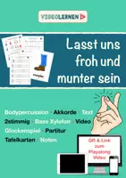 Vorschau - Präsentationen/Tafelbilder - Musik Weihnachten Lasst uns froh und munter sein Bodypercussion Noten Text QR zum Video - Deckblatt