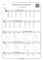 Vorschau - Präsentationen/Tafelbilder - Musik Weihnachten Lasst uns froh und munter sein Bodypercussion Noten Text QR zum Video - Seite 2