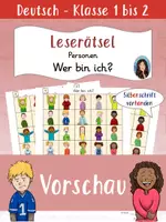 Vorschau - Arbeitsblätter - Vorschau - Wer bin ich? - Leserätsel - Personen - Deckblatt