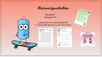 Vorschau - Arbeitsblätter - Materialpaket Reizwortgeschichten (Arbeitsheft + Legematerial) - Deckblatt