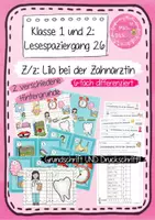 Vorschau - Arbeitsblätter - 1. Klasse: Lesespaziergang 26 - Z und z: Lilo bei der Zahnärztin - Grundschrift UND Druckschrift (Jahrgangsmischung) - Deckblatt