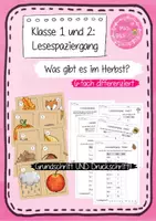 Vorschau - Arbeitsblätter - 2. Klasse: Lesespaziergang Herbst - Grundschrift UND Druckschrift (1. und 2. Klasse) - Deckblatt
