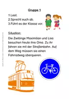 Vorschau - Aufgabenkarten - Verkehrserziehung - praktische Übung als Fußgänger - Seite 1