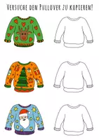 Vorschau - Arbeitsblätter - Coole Weihnachts Pullover zum Entwerfen und Ausmalen ⛄️ Ugly Christmas Sweater - Seite 2