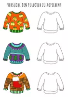 Vorschau - Arbeitsblätter - Coole Weihnachts Pullover zum Entwerfen und Ausmalen ⛄️ Ugly Christmas Sweater - Seite 3
