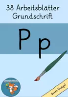 Vorschau - Unterrichtsreihen - Arbeitsblätter Buchstabe P Grundschrift Wochenplan Buchstabeneinführung - Deckblatt