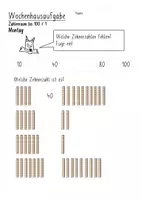 Vorschau - Arbeitsblätter - Wochenhausaufgabe Orientierung Zahlenraum bis 100 - Seite 2