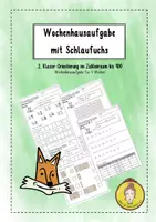 Vorschau - Arbeitsblätter - Wochenhausaufgabe Orientierung Zahlenraum bis 100 - Deckblatt