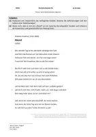 Vorschau - Klassenarbeiten - Klausur: Barockgedicht "Abend" (Gryphius) - Gedichtanalyse & Epochenmerkmale des Barock - mit Erwartungshorizont - Deckblatt