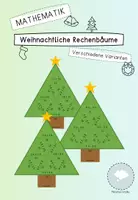 Vorschau - Stationenlernen - Weihnachtliche Rechenbäume // a*b+c // a*b-c // a*b+c*d // a*b-c*d - Deckblatt