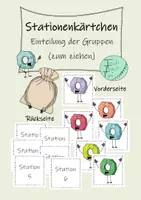 Vorschau - Stationenlernen - Stationenarbeit - Stationenschilder mit passenden Kärtchen - Seite 1