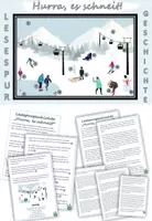 Vorschau - Arbeitsblätter - Lesespurgeschichte "Hurra, es schneit!" Level 3 DaZ / Deutsch - Seite 1