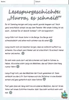 Vorschau - Arbeitsblätter - Lesespurgeschichte "Hurra, es schneit!" Level 3 DaZ / Deutsch - Seite 2