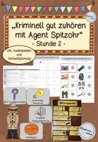 Vorschau - Stundenentwürfe - "Kriminell gut zuhören mit Agent Spitzohr" - Stunde 2 - Deckblatt