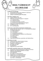 Vorschau - Anderer Materialtyp - Inhaltsübersicht Kursplanung Zellbiologie Biologie - Seite 1