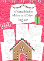 Vorschau - Arbeitsblätter - Malen nach Zahlen - Weihnachten - Englisch - Deckblatt