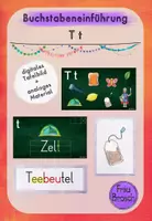 Vorschau - Präsentationen/Tafelbilder - Buchstabeneinführung: T t (Digitales Tafelbild, analoges Material) - Deckblatt