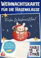 Vorschau - Mal- und Bastelvorlagen - Weihnachtskarte Postkarte Hasenklasse - Deckblatt