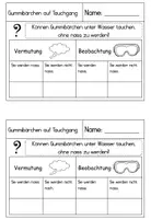 Vorschau - Arbeitsblätter - Arbeitsblatt Gummibärchen auf Tauchgang Sachunterricht - Seite 1