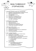 Vorschau - Unterrichtsreihen - Inhaltsübersicht Kursplanung Stoffwechsel Biologie - Seite 1