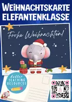 Vorschau - Arbeitsblätter - Postkarte Weihnachten Elefantenklasse - Deckblatt