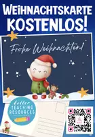 Vorschau - Mal- und Bastelvorlagen - Postkarte Weihnachten kostenlos kreatives Schreiben Deutsch - Deckblatt