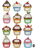 Vorschau - Spiele - Cupcake-Puzzle - Unregelmäßige Verben (Präsens - Präteritum) - Seite 3