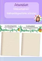 Vorschau - Arbeitsblätter - Arbeitsblatt: Weihnachtsbrief/ Weihnachtsgeschichte schreiben (editierbar) - Deckblatt