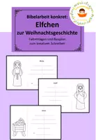 Vorschau - Arbeitsblätter - Elfchen zur Weihnachtsgeschichte - Faltvorlagen mit Bildimpulsen - Deckblatt