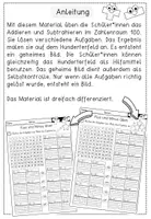 Vorschau - Arbeitsblätter - Zahlenraum 100 - Addition und Subtraktion üben mit geheimen Bildern auf dem Hunderterfeld - Seite 1