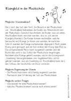 Vorschau - Stundenentwürfe - Musik Grundschule, Klangbild in der Musikschule, fertige Musikstunde - Seite 1