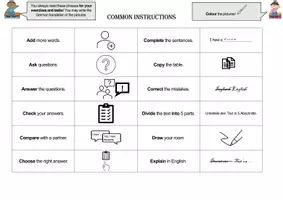 Vorschau - Merkblätter - Arbeitsanweisungen auf Englisch (ab Klasse 6) - Deckblatt
