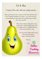 Aperçu - Feuilles d'exercices - fruits Cut & Glue English Anglais worksheets - Page 1