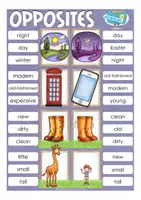 Aperçu - Jeux - opposites / antonyms clip cards English Anglais - Page 2