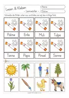 Aperçu - Feuilles d'exercices - Lesen und Kleben - Lernwörter FIBEL Deutsch Teil 1 - Page 3
