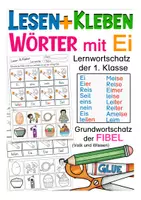Aperçu - Feuilles d'exercices - Lesen und Kleben - Lernwörter mit Ei - Page de couverture