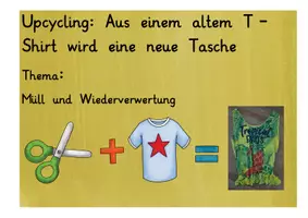 Vorschau - Präsentationen/Tafelbilder - Upcycling aus altem T-Shirt wird eine neue Tasche - Deckblatt