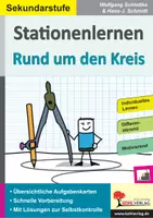 Vorschau - Arbeitsblätter - Stationenlernen Rund um den Kreis | Mathematik Sekundarstufe I Klasse 5-10 | Geometrie, Kreisfläche, Umfang, Kreiszahl Pi, Differenzierung, Zirkel, Kopiervorlagen, Lösungen - Deckblatt