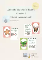 Vorschau - Aufgabenkarten - Weihnachtsrechnen Mathe Klasse 2 Adventskalender - Deckblatt