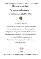 Vorschau - Arbeitsblätter - Personenbeschreibung - Eine Unterrichtseinheit als Kommissar - Deckblatt