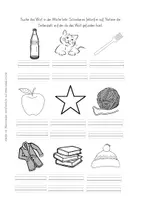 Vorschau - Arbeitsblätter - Wortschatz - Wörter in der Wörterliste nachschlagen - Druckschrift - Seite 1